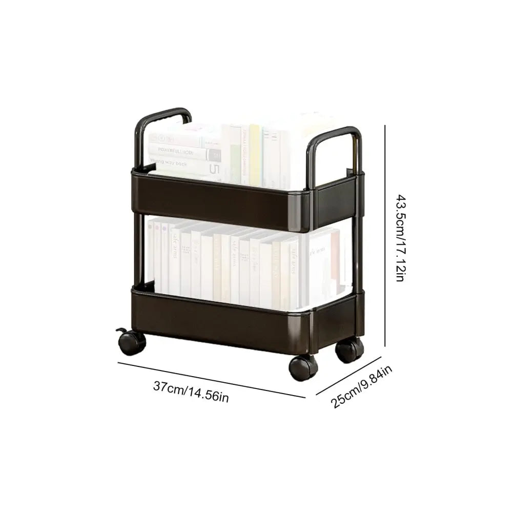 Rolling Storage Cart 20 lbs Max Ladungskapazität 2 Tier Utility Cart Wagen auf Rädern für Küchenbadzubehör