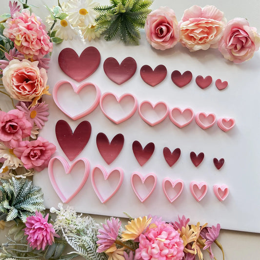 Set da 6 pezzi San Valentino amore taglierina morbida ceramica a forma di cuore Polimero Clay Orecchini in ceramica morbida Cutter di gioielli