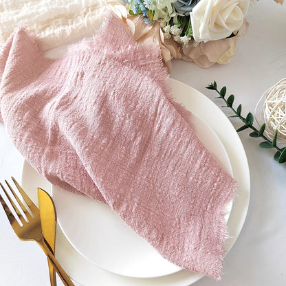 6PCS Napkins 32x32cm Cotton Cloth Gauze Retro Burr Rustic Kitchen Towel Dining Place Mat Wedding Party Linen Napkin Table Decor