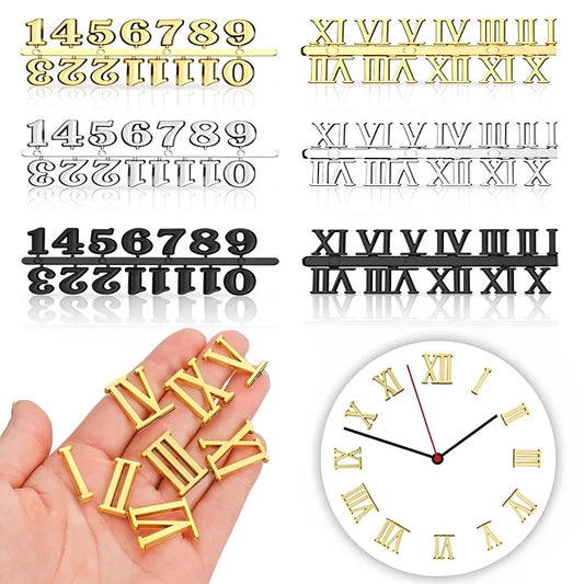 1set Roman Numerals Handmade Material Restore Outils de réparation numérique Numéros de l'horloge Accessoires Numéro arabe Pièces d'horloge de quartz