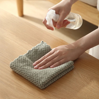 5pcs Microfiber DishCloth Non-stick Oil Absorbent Towel for Kitchen Multifunction Household Bathroom Towels Kitchen Supplies