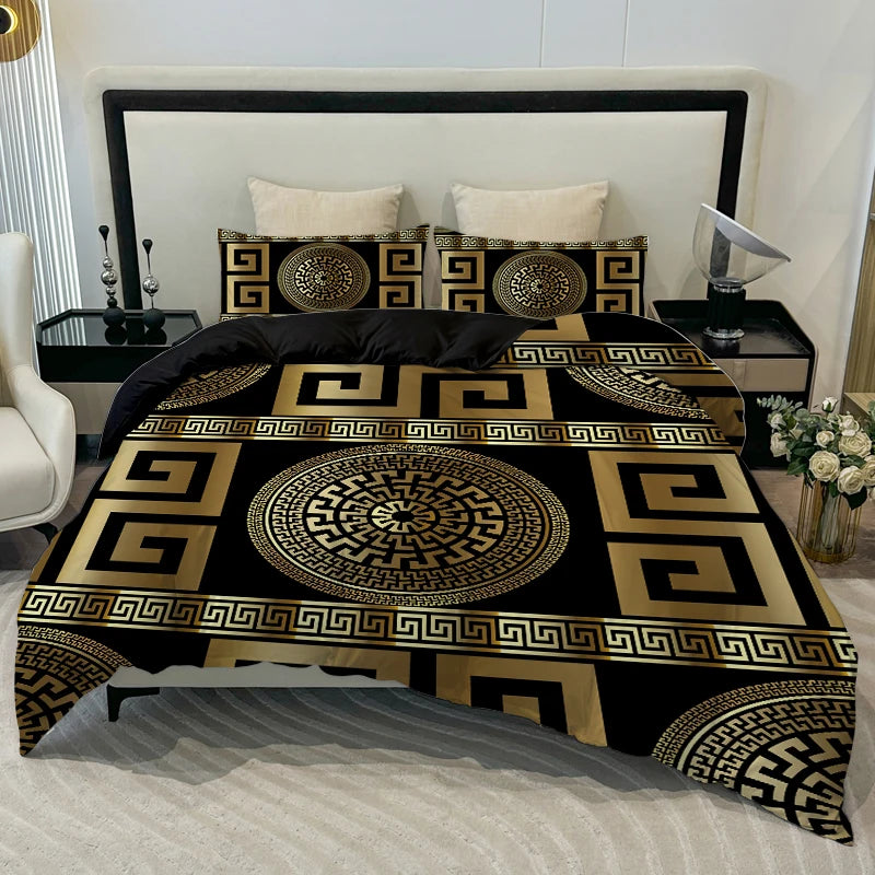 3PC European Style Disc Duvet Cover Comfortable Bedding Set 1Duvet Cover 2Pillowcases Digital Printing Four Seasons Home Decor