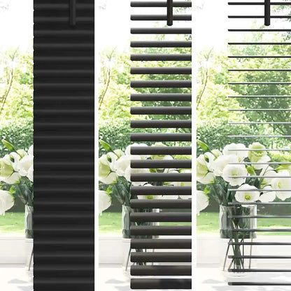 Black Aluminum Window Blinds with Curtains Elegant Home Decor Adjustable Light Control