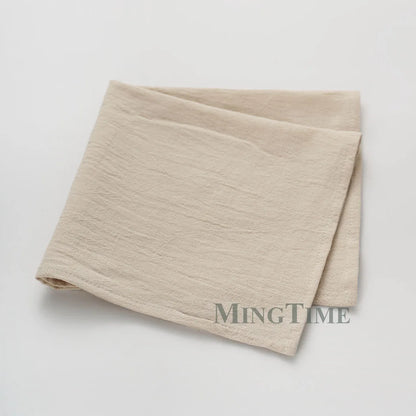 12pcs Napkins 40X40CM Plain Washed Cotton Tea Towel Dining Place Mats Wedding Party Christmas Linen Kitchen Cloths Table Decor