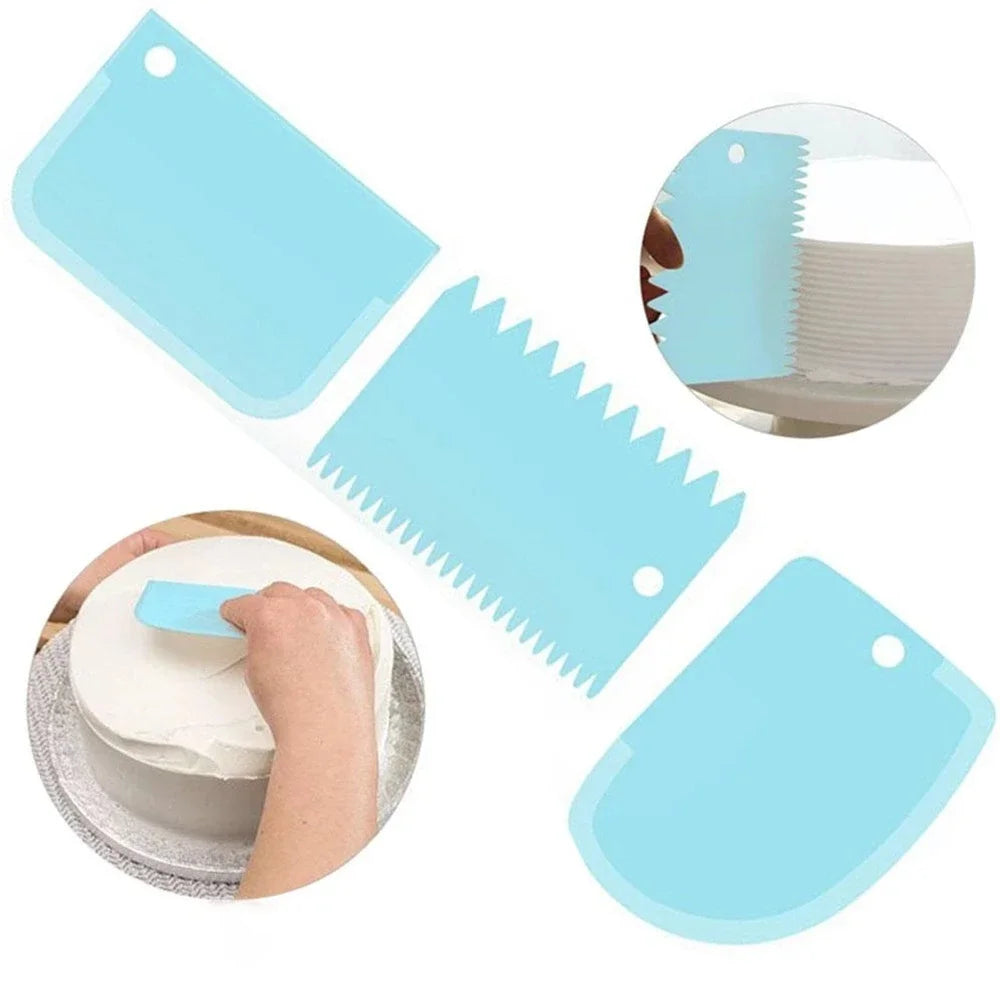 3pcs / Lot Crème Scraper Smoother DIY Kuch Dekorated Fondor Pâtisserie Schmelzklacken Schlagscrapers Bakberen