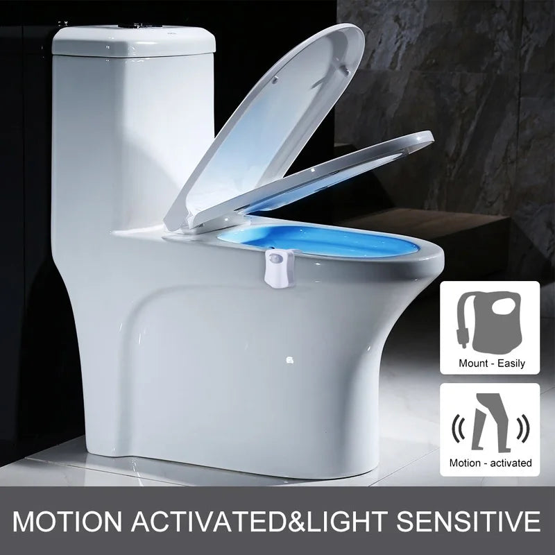 ZK30 Smart PIR Motioun Sensor Toilette Sëtznuecht Luucht 8/16 Faarwe Backlipht Backlight fir Toilette Schlauch