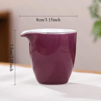 Purple Ceramic Tea Set High End Household Tea Set Office Tea Bowl San Cai Gai Bowl Kung Fu Teaset Accessories Fair Cup