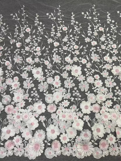 16 Colors multicolor handmade 3D flower lace fabric colorful evening dress lace fabric fashion dress lace 130cm width fabric