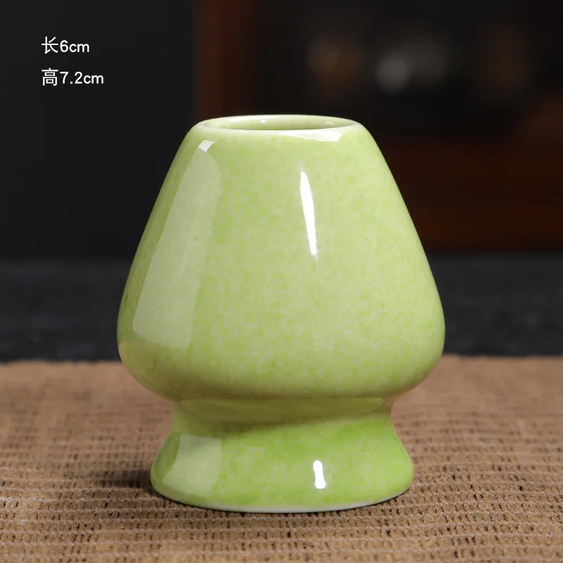 Japanese Matcha Whisk Holder Ceramic Green Tea Bowl Chasen Stand for Living Room Kitchen Dining Room Tea Ceremony Accessories