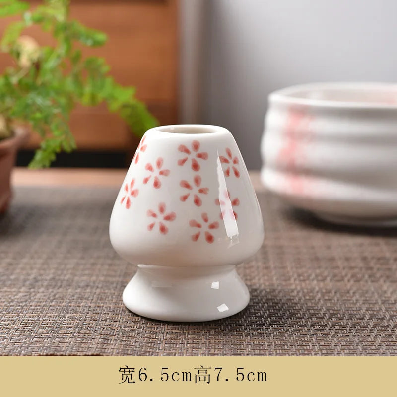 Japanese Matcha Whisk Holder Ceramic Green Tea Bowl Chasen Stand for Living Room Kitchen Dining Room Tea Ceremony Accessories
