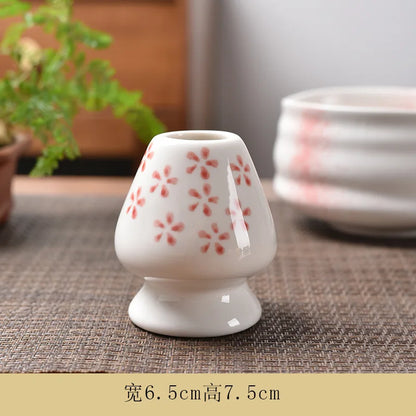 Japanese Matcha Whisk Holder Ceramic Green Tea Bowl Chasen Stand for Living Room Kitchen Dining Room Tea Ceremony Accessories