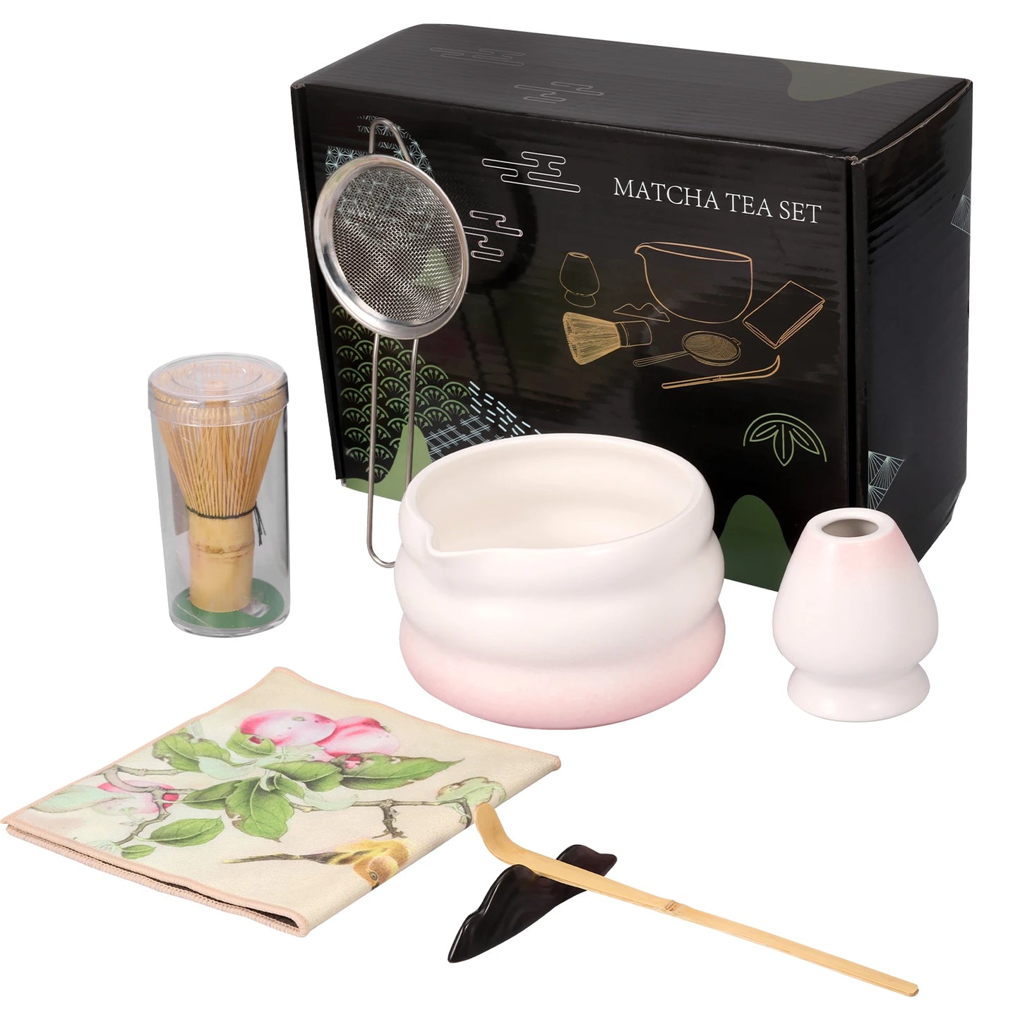 Japanese Matcha Tea Set Easy to Use Elegant Green Matcha Kit Smooth Help Relaxing Japanese Tea Making Set for Your Home Use