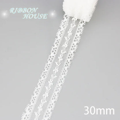 (5 yards/roll) white Lace ribbon fabric Webbing Decoration Lovely gift packing polyester Material