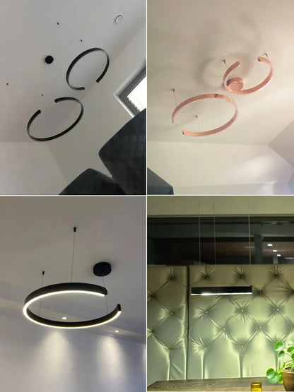 Luzes de teto Sala de estar da sala de jantar quarto cozinha leve nórdica lustre moderno lustre simples lâmpadas luminárias redondas de luzes lideradas