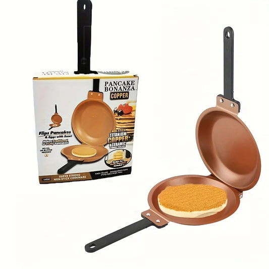 Duebel Säit frittéiert Pan gréng net-Stick Flip Fritten Pan mat Keramik Cooking Panakebous fir Stot Kitfware