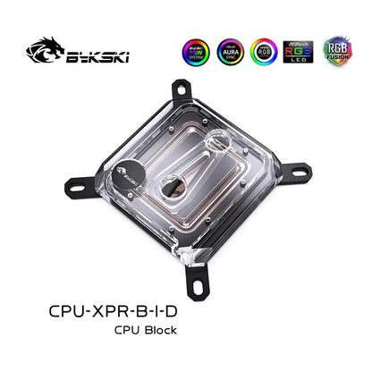 Bykski CPU Bloc d'eau pour Intel LGA1700 / 1800/115X / AMD Ryzen 9 AM5 AM4 0,08 mm Microcanal Water refroidisseur Radiateur acrylique métal