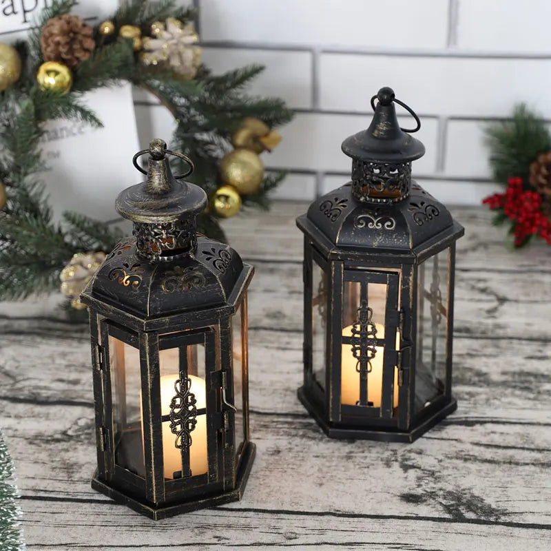 Vintage Nordic Candle Holder Lanterns κεριά αισθητική κρέμονται φανάρι σίδερο φανάρι μαύρο σπίτι διακόσμηση διακόσμηση γαμήλια αίθουσα