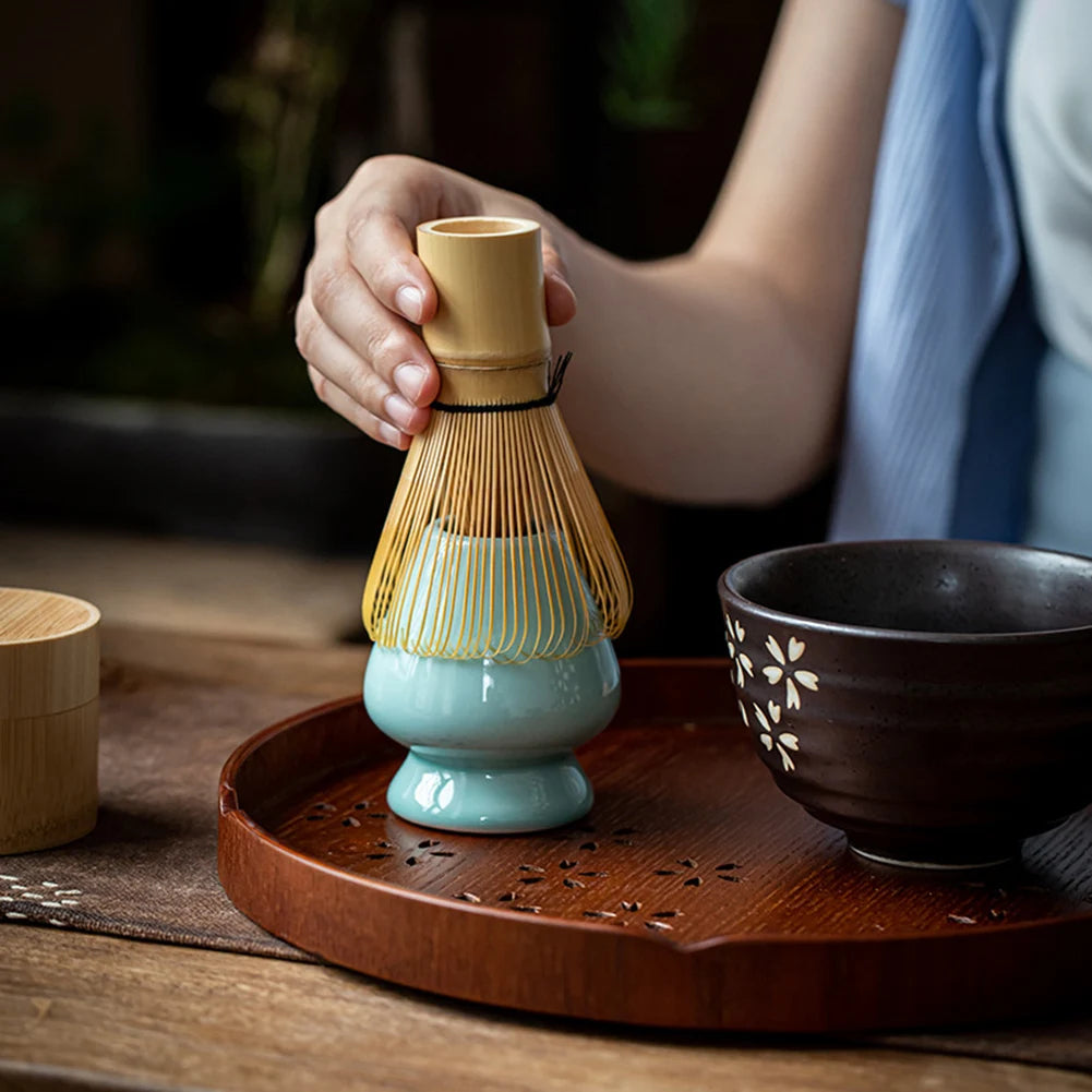 Set di tè giapponese Matcha Whisk (Chasen) Spoon da tè e Scoop (Chashaku) Matcha Set da tè Accessori in bambù per cucina soggiorno