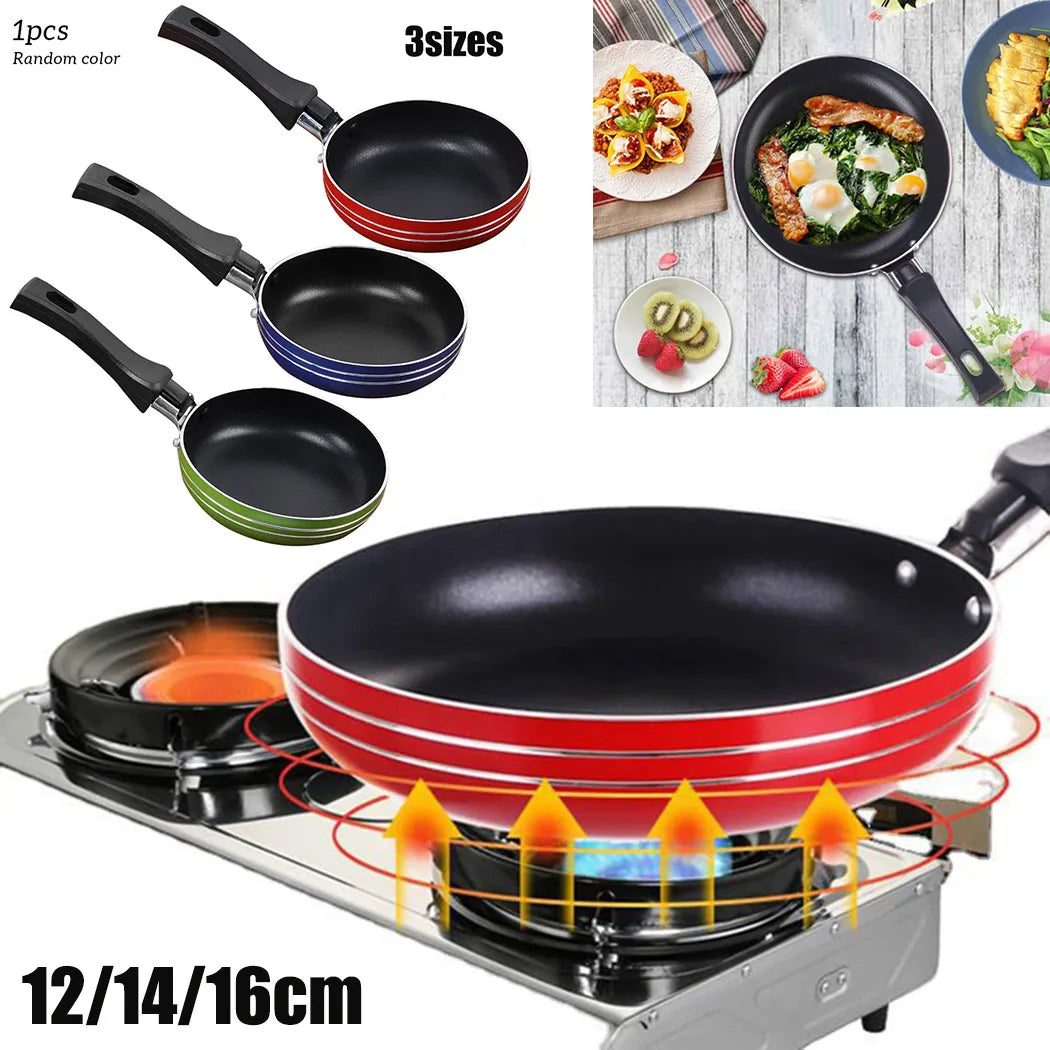 12 cm/14 cm/16 cm mini stekpanna non-stick stål frypan potten kastrull slumpmässig färg för köksredskap kök köksredskap