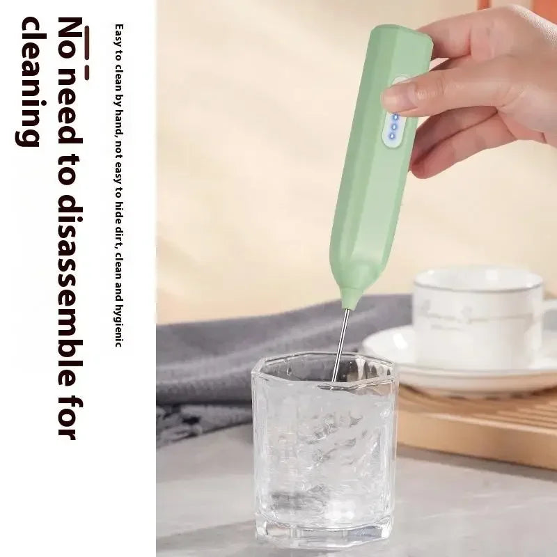 Electric Milk Frother Mini Handheld Wireless Powerful Type-C Rechargeable Convenience Coffee Milk Whipping Kitchen Whisks
