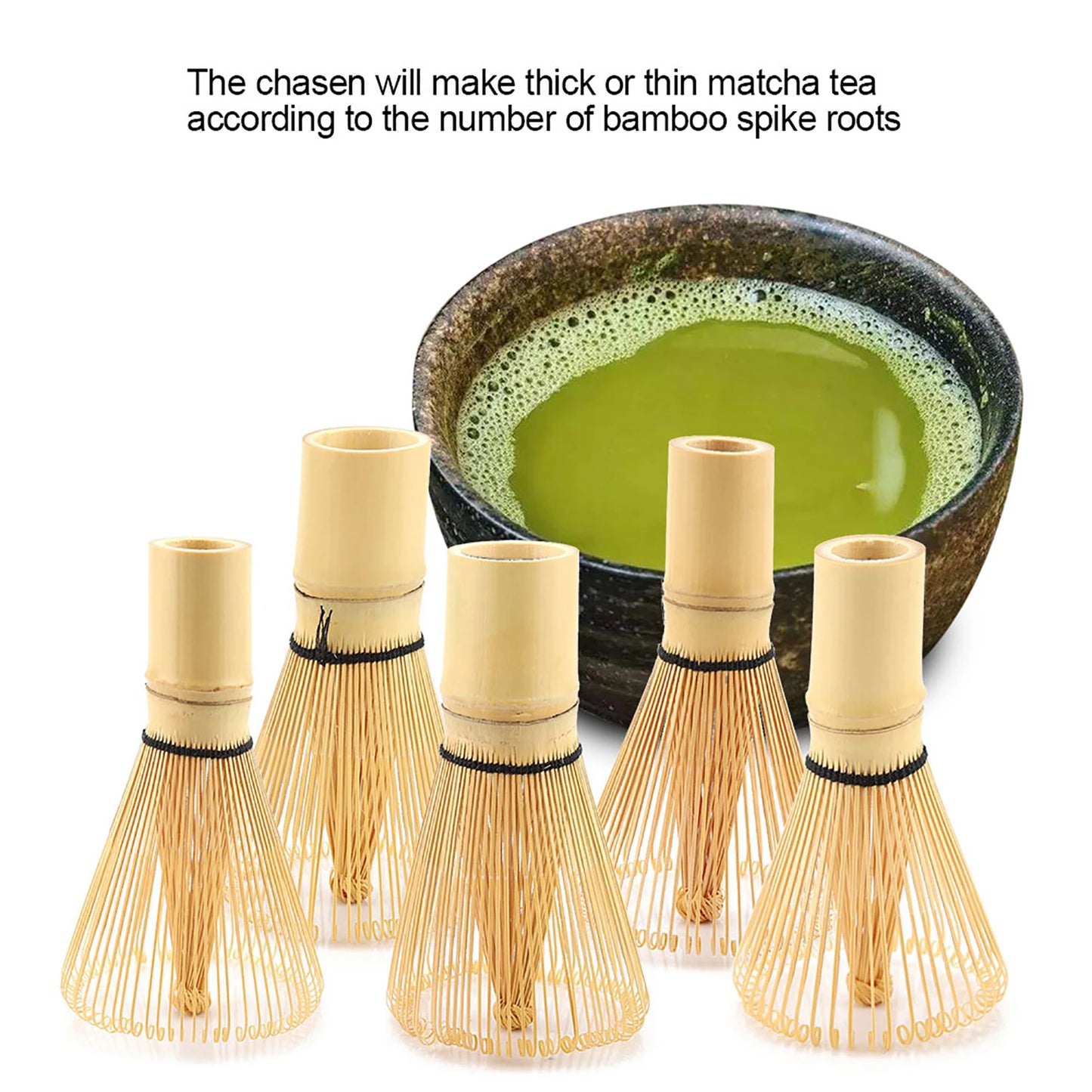 Bamboo Whisk Gréng Téi Whisk matcha Whisky Bambus-Téi Whisk Paken Prechder Pinder Tauch Taux Tauchen