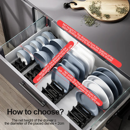 Under Cabinet Drawer Bowls Plate Storage Holder Retractable Countertop Sink Supplies Shelf  Kitchen Adjustable Dish Rack Shelves