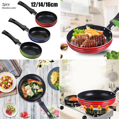 12 cm / 14cm / 16 cm Mini poêle à frire en acier antiadhésif Frypan Pot Sleurepan Couleur aléatoire pour les ustensiles de cuisine de cuisine de cuisine