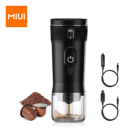 Cafetera portátil Miui pequeña máquina de café espresso DC12V Cafetera de viaje para el automóvil al aire libre para acampar mochilero ligero