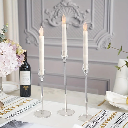 3pcs Clear Acrylic Candlestick Holder pro svatební večírku události stůl dekorace výzdoba párty zásoby prázdniny prázdniny prázdniny