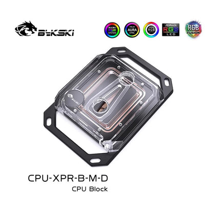 Bykski CPU -vattenblock för Intel LGA1700/1800/115X/AMD Ryzen 9 AM5 AM4 0,08 mm mikrokanalvattenkylare Radiator akrylmetall