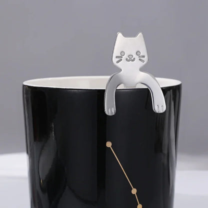 Cuillère à café en acier inoxydable Belle forme de chat mignon pour cuillère à café de scoop de scoop de scoop de crème glacée mini cuillères outils de cuisine