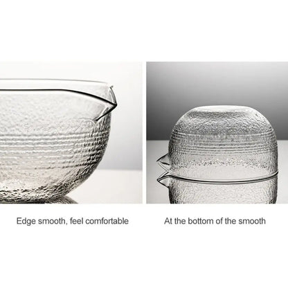 New Textured Matcha Bowl Glass Reusable Japanese Tea Set with Pouring Spout Matcha Making Kit Tea Lovers