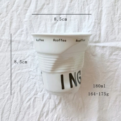 90ml INS Irregular Ceramic Mug Hand-pinch Coffee Cup Mugs Funny Glass Drinking Glasses Kawaii Cup Dessert Plate Mugs Coffee Cup