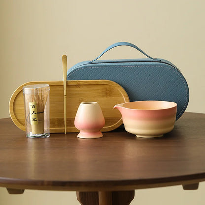 NEW High-end Japanese Ceramic Matcha Gift Box Matcha Tea Set With Whisk And Bowl Sumptuous Grinder Brush Tea Tools Hold