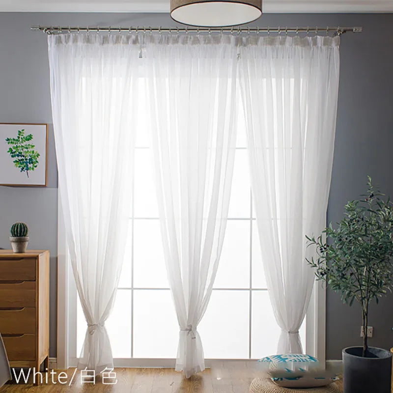 1side Romantic Home Decor Rose Voile Perspective Curtains Living Room Window Curtains Tulle Sheer Curtains only window screening