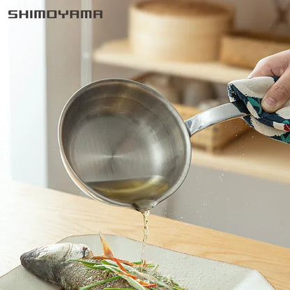 Shimoyama 12cm Ee bank net-stick ometote Kaffi kacht de Kachekréier Edelstol Kitchen kleng Fritten Pan Kitfware