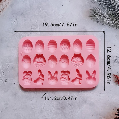 Easter Silicone Mold Cake Chocolate Cookie Baking Mould Rabbit Colored Holiday Decoration Kitchen Bakeware