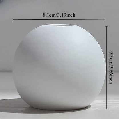 Nordic Creative White Vase Living Room Simple Ceramic Vase Decoration High End Art Glass Vase