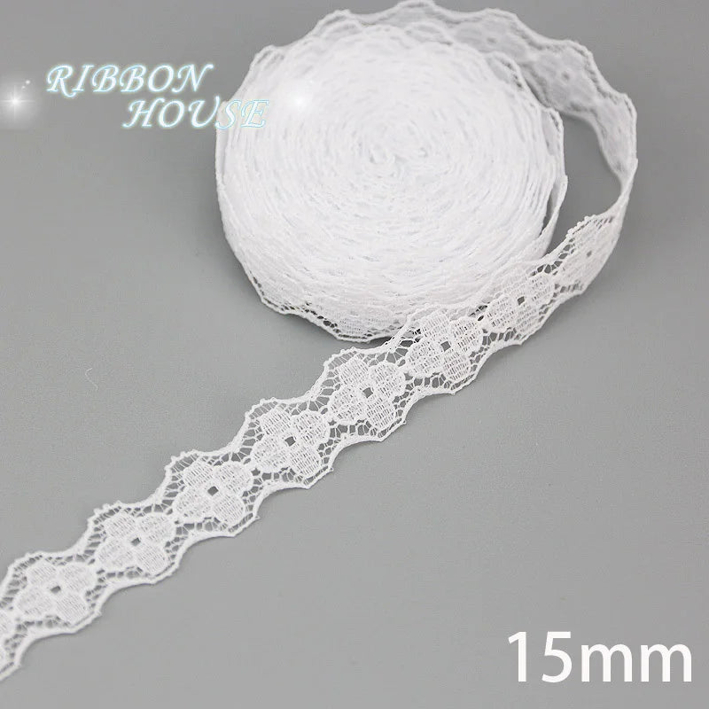 (5 yards/roll) white Lace ribbon fabric Webbing Decoration Lovely gift packing polyester Material