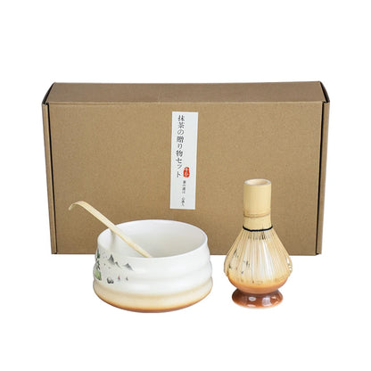 4kpl/asetettu käsintehty koti Easy Clean Matcha Teas Set -työkalupisarin kulho Vispilä Scoop Gift Seremony Perinteiset japanilaiset lisävarusteet