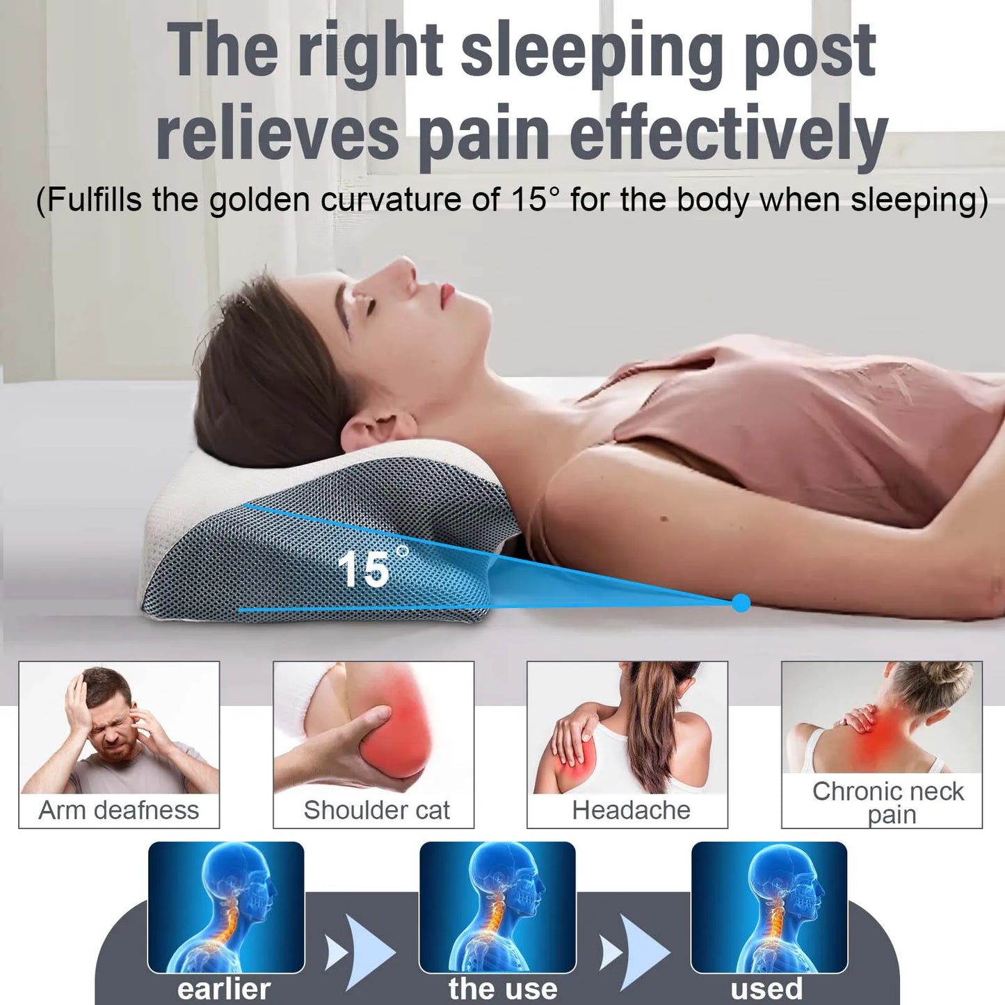 1 pc Memory Foam Bed Orthopedic Pillow Neck Protection Slow Rebound Memory Pillow Butterfly Shaped Health Cervical Neck