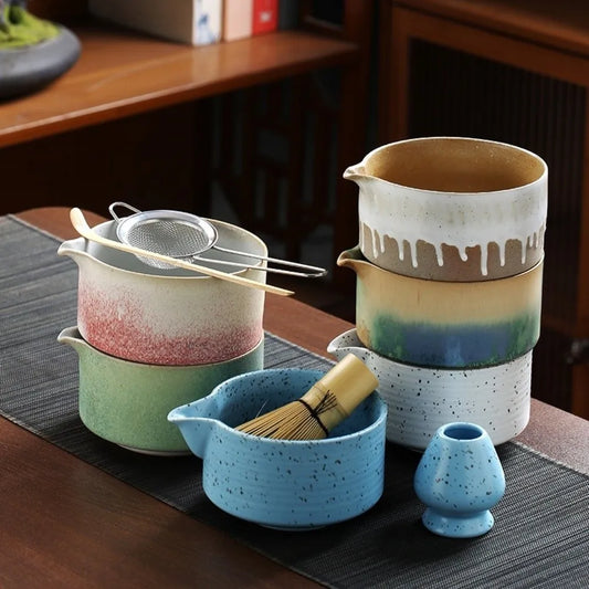Japanese Ceramic Matcha Set Reusable Traditional Tea Whisk Stand Tea Sets Safe Matcha Whisk Set Tea Lovers Gifts