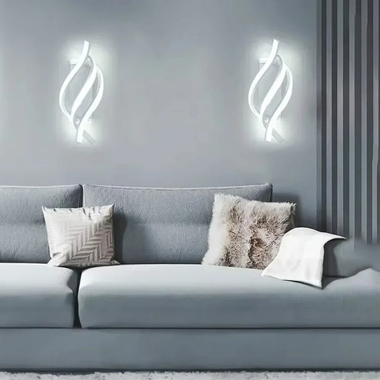 Modern LED Wall Light Curved Design Spiral Wall Lamp for Living Room Bedroom Bedside Aisle Home Decor Indoor Sconce Lighting