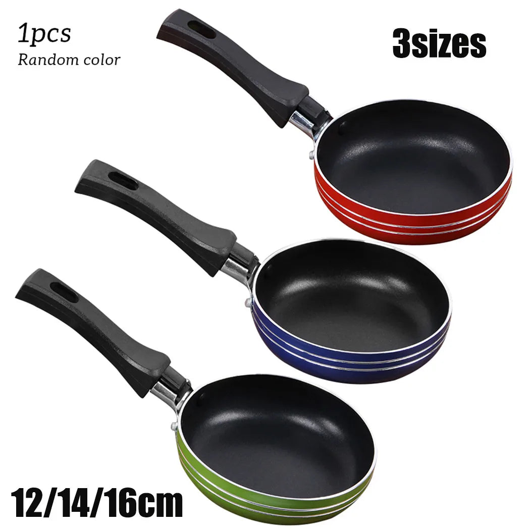 12 cm/14 cm/16 cm mini stekpanna non-stick stål frypan potten kastrull slumpmässig färg för köksredskap kök köksredskap