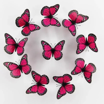 New 10Pcs 4.72 In Monarch Butterfly Decoration Stickers Fake Butterflies for Crafts Artificial Wall 3D Home Decor