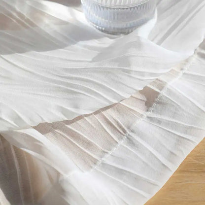 Modern White Chiffon Tulle Curtains for Living Room, Soft Crepe, Sheer Curtain for Bedroom, Kitchen Voile Drapes, Blinds Door