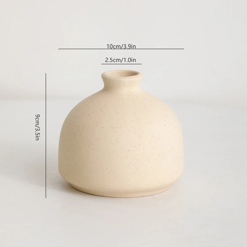 Nordic minimalist creative ceramic small flower vase for home, living room flower arrangement, green plants, tableware, dried fl