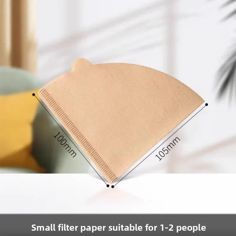 V-Shape Coffee Filter Paper for Barista - Premium Drip & Espresso Filters (50/100/200Pcs) - Natural Unbleached, Fast Drainage