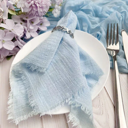6PCS Napkins 32x32cm Cotton Cloth Gauze Retro Burr Rustic Kitchen Towel Dining Place Mat Wedding Party Linen Napkin Table Decor