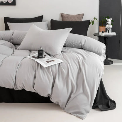 Solid Color Quilt Cover New Milled Washed Cotton Single Bed Duvet Europe US Popular Skin-friendly 220x240 Double Use Bedding
